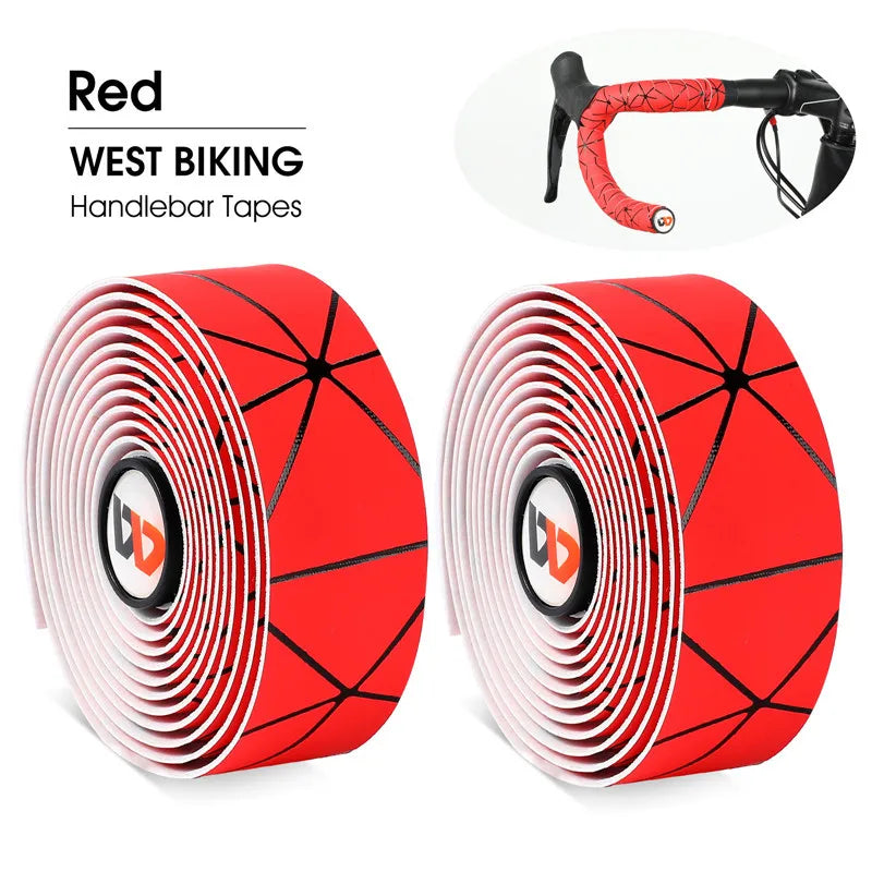 WEST BIKING Zachte EVA PU Stuurband – Zwart Anti‑Vibratie, 2 Pluggen