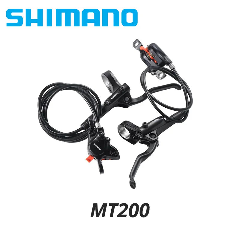 Shimano MT200 2‑Piston Hydraulic Disc Brake Set – 3‑Finger Steel Lever