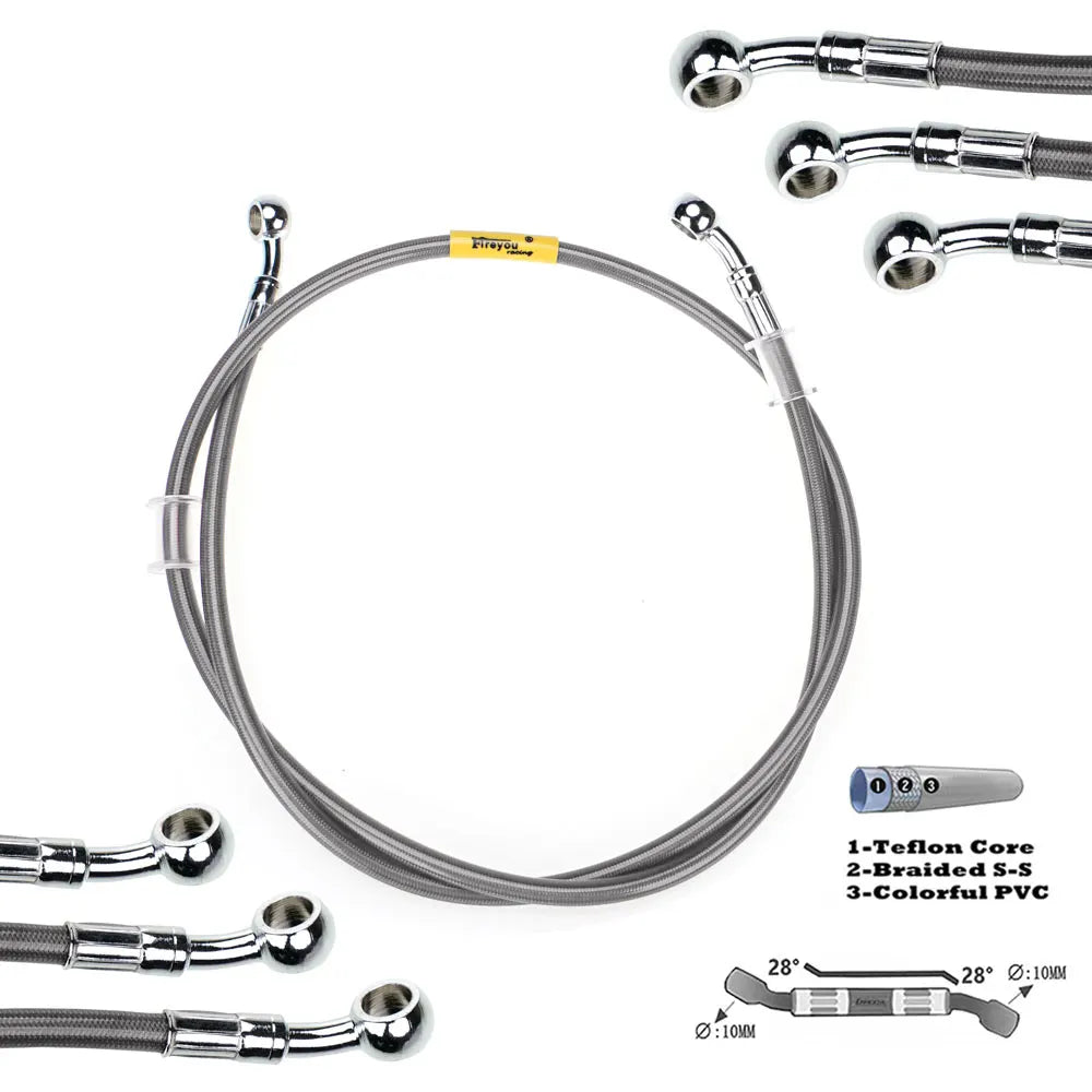 Tubo freno idraulico 110 cm 10 mm Banjo – Intrecciato per Suzuki, Kawasaki