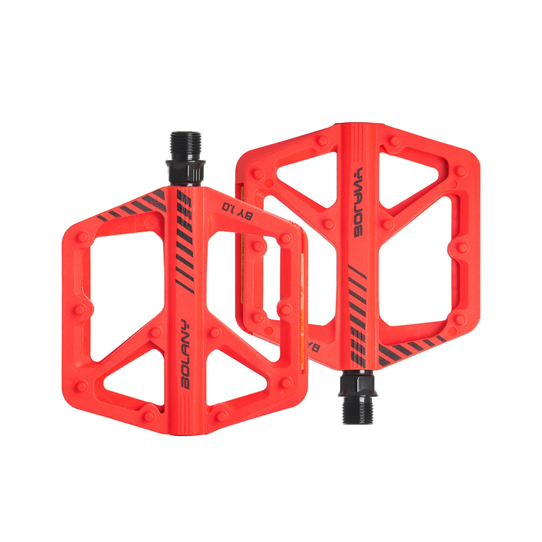 BOLANY Pedais de MTB de Nylon – Antiderrapante, Impermeável, Duplo Rolamento – Preto