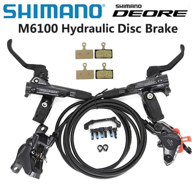 Shimano Deore M6100 Hydraulic Disc Brakes – Ice, 2P Front, 4P Rear