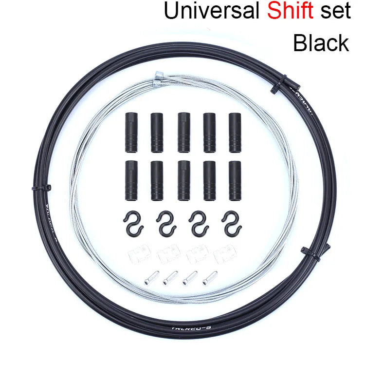 Amperbike Universelles Brems‑ und Schaltkabel-Set – MTB/ Road – Schwarz