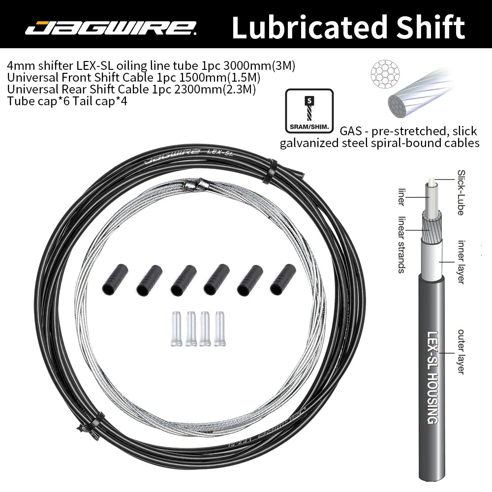 JAGWIRE Oliebehandeld 4mm Versnellingskabelomhulsel Groen, Universeel MTB & Road