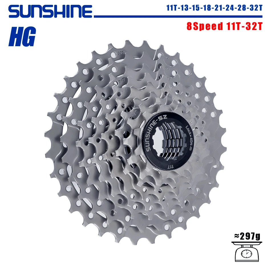 SUNSHINE 8‑viteze 11‑42T Shimano HG Casetă pentru bicicletă – Gama 32‑52T