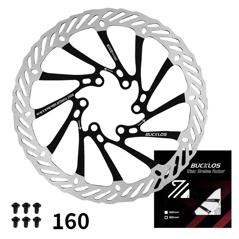 Bucklos Ultralight 203mm MTB Disc Rotor – Yellow, 6‑Bolt, Stainless
