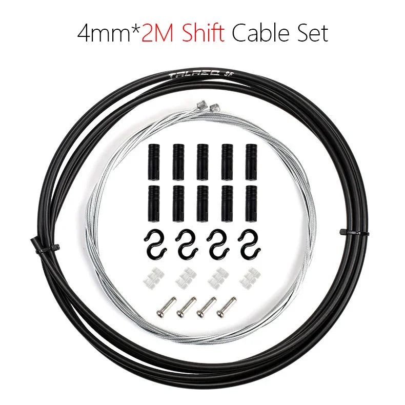 2.5m Black Brake & Shift Cable Kit 4mm/5mm for Mountain & Road Bikes