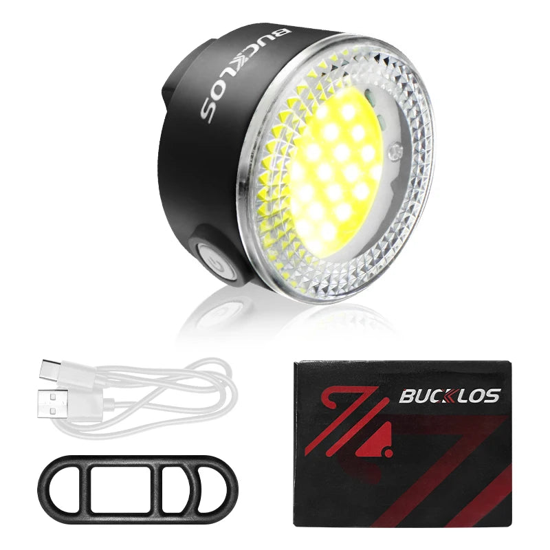 BUCKLOS USB wiederaufladbares COB Fahrradlicht-Set – 400 mAh rotes Vorder- und Rücklicht