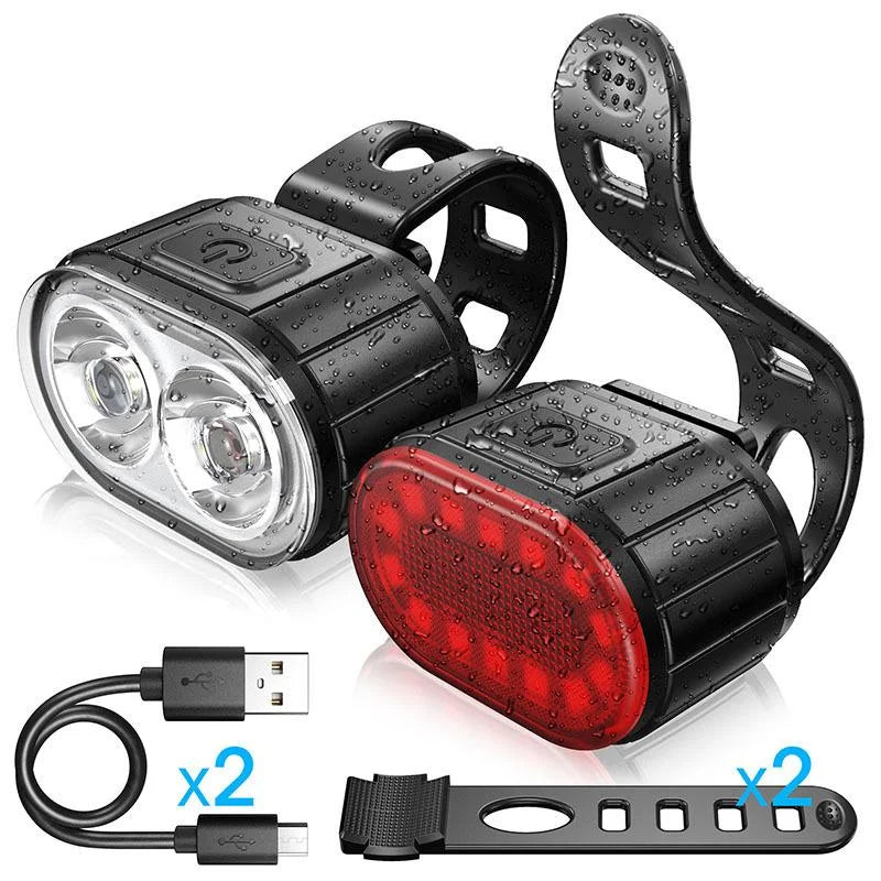 BUCKLOS Bike Lighting Front & Rear LED Set – M2 Round Taillight