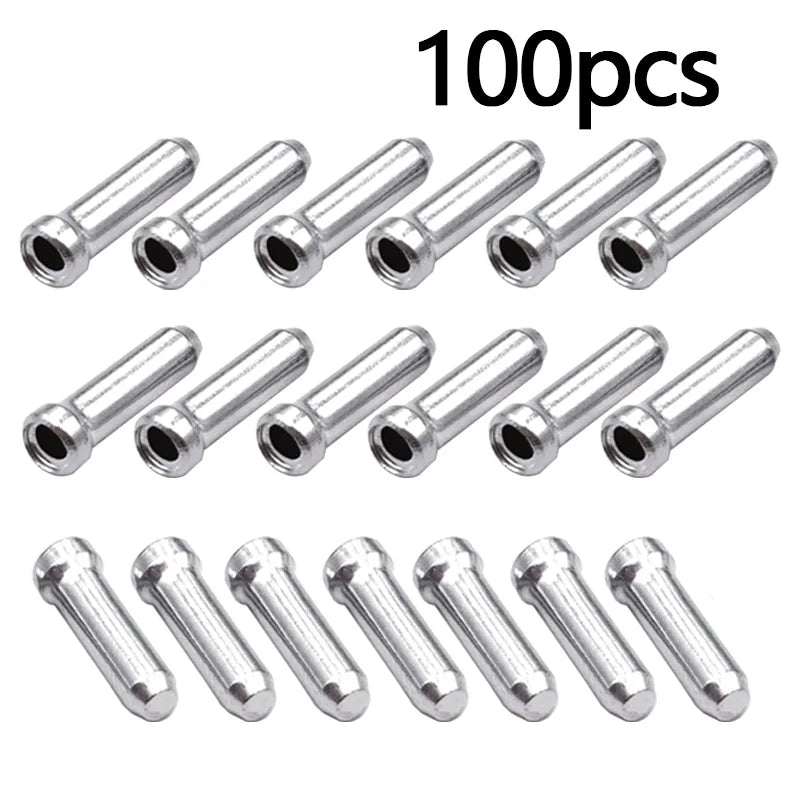 100 piezas de puntas de cable de freno y cambio de aluminio para bicicleta – MTB/ Carretera