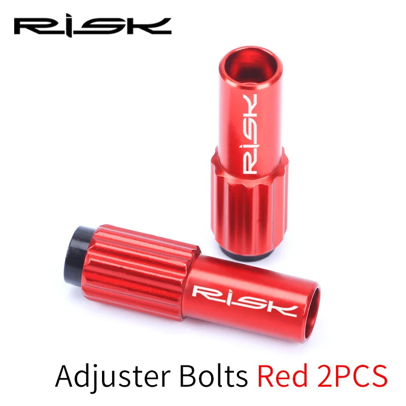 RISK 2 pezzi 4 mm Bullone Regolatore di Cavo per Bici in Alluminio – Nero