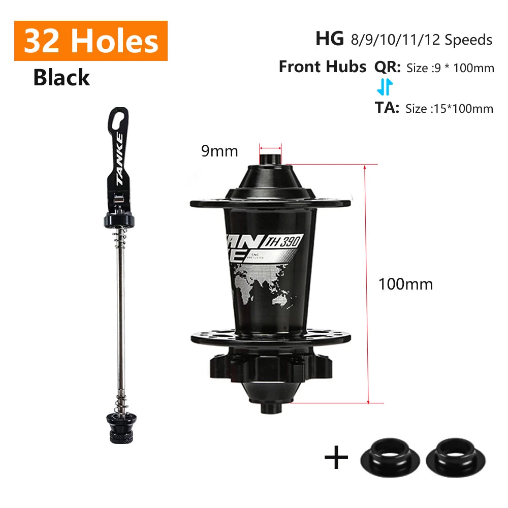 TANKE 120 Click MTB-napa 32H pinkki QR/TA levyjarru, 6 laaksoa