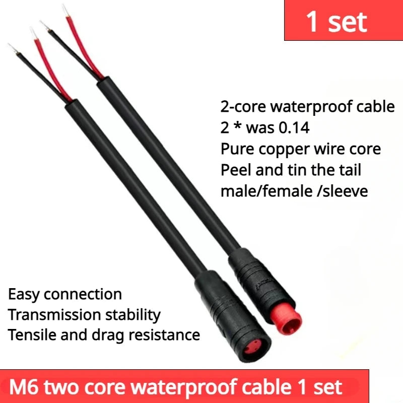 4‑Pin 6mm M6 Waterproof Butt Plug – E‑Bike & Scooter Brake Cable