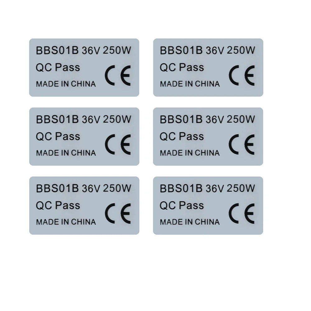 6pcs 36V 250W Bafang Mid-Drive Sticker Pack Waterproof &