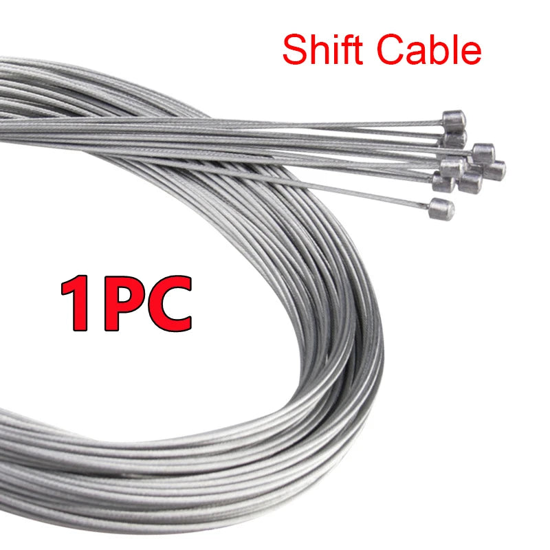 10PCS 2M MTB Bike Brake & Shift Cable Set – 1.2mm Steel Core, Silver