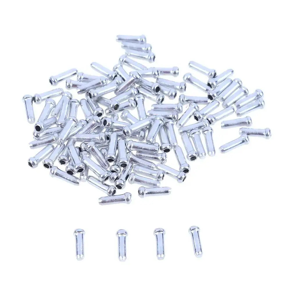 Aluminium MTB Bremsekabelspidser – Sølv 200‑pakke, 7×3mm endhætter