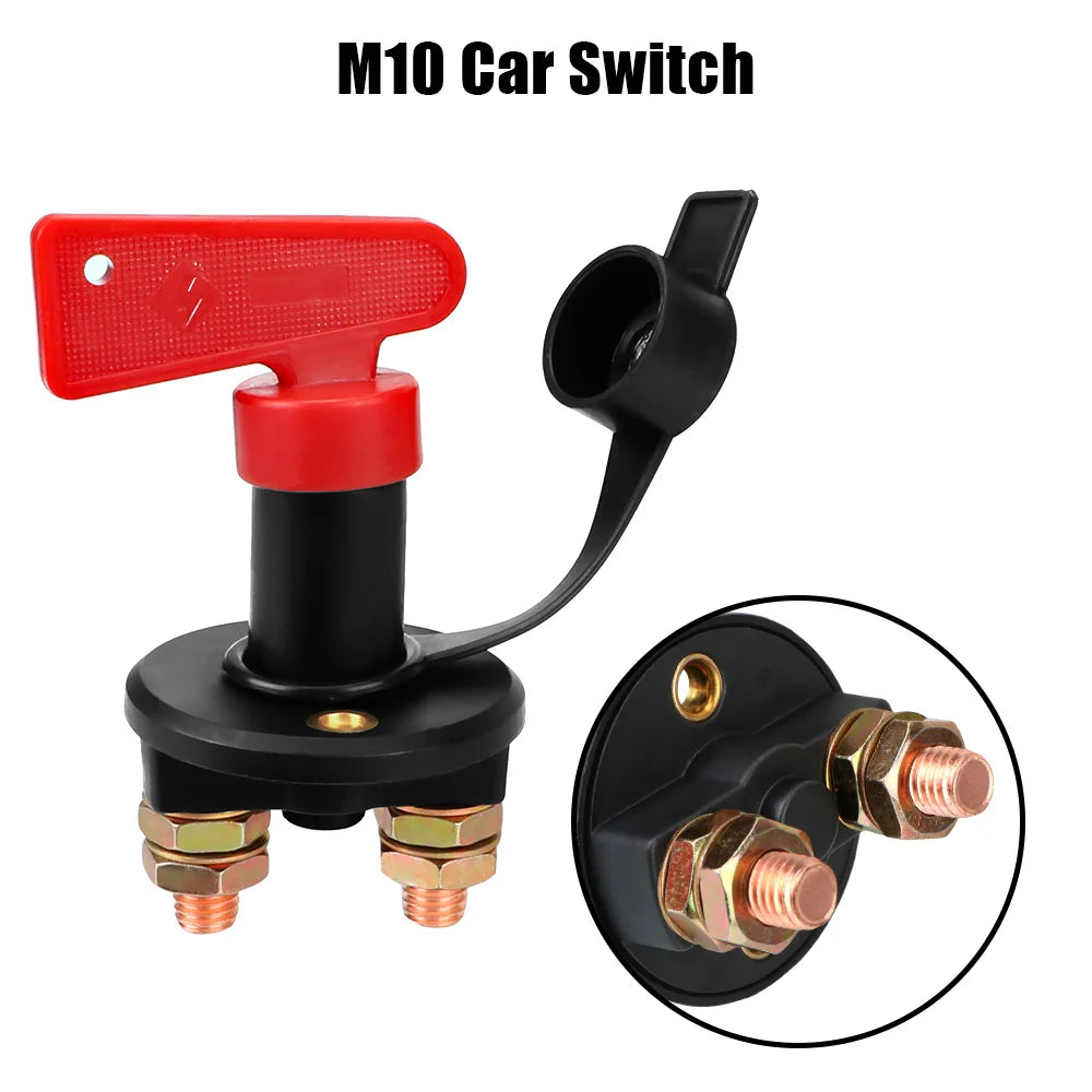 Red 12V/24V Battery Kill Switch, 100A‑400A, Waterproof, for E‑Bike